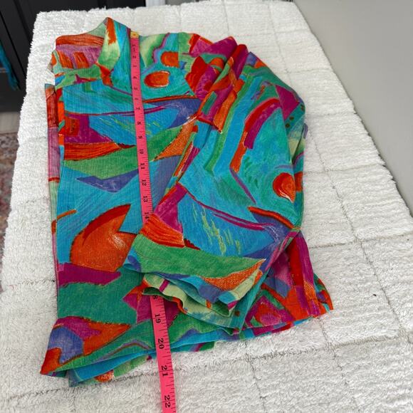 Key Lime Pie Womens Large Multicolor Cardigan Blouse Boho Festival Colorful Art - Picture 15 of 16